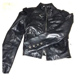 Black leather girl’s jacket